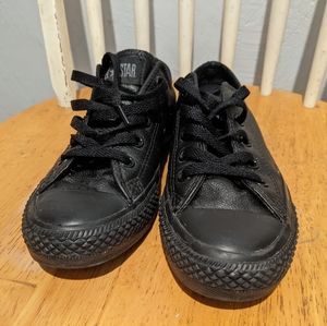 Black Leather Converse Size 5.5